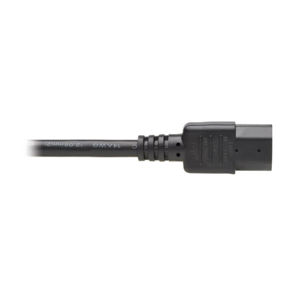 ef691c6d74be998afc0a48cf676d2313 Tripp Lite series Heavy-Duty PDU Power Cord, C13 to Right-Angle C14 - 15A, 250V, 14 AWG, 6 ft. (1.83 m), Black
