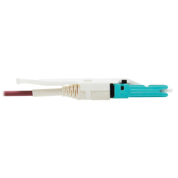 ef92625907c8f8659f1225bc5d139a14-3 Tripp Lite series 400G Duplex Multimode 50/125 OM4 Fiber Optic Cable (CS-PC/LC-PC), Round LSZH Jacket, Magenta, 5 m