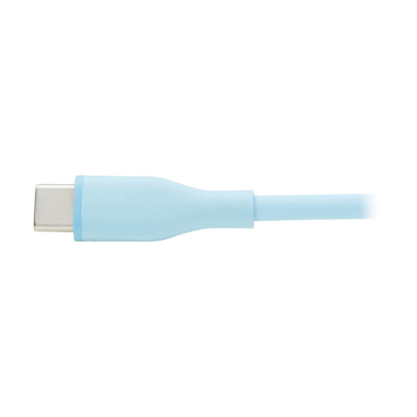 Tripp Lite series Safe-IT USB-A to USB-C Antibacterial Cable, USB 2.0, Ultra Flexible (M/M), Light Blue, 6 ft. (1.8 m)