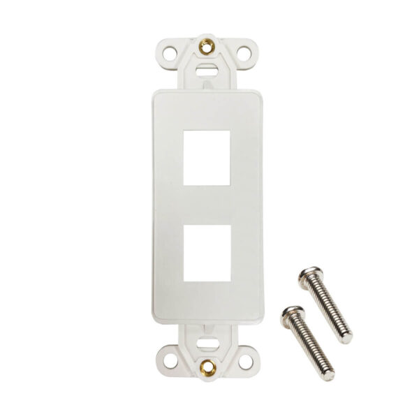 Tripp Lite series Safe-IT 2-Port Antibacterial Wall-Mount Insert, Decora Style, Vertical, Ivory, TAA