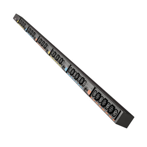 Eaton Universal-Input Basic PDU G4, 208V and 415/240V, 42 Outlets, Input Cable Sold Separately, End-Entry Input, 72-Inch 0U Vertical