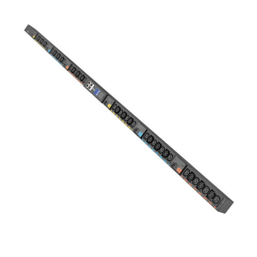 Product Image: EVMIGU23X-E Eaton Universal-Input Metered PDU G4, 208V and 415/240V, 42 Outlets, Input Cable Sold Separately, End-Entry Input, 72-Inch 0U Vertical