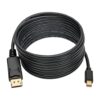 Tripp Lite series Mini DisplayPort to DisplayPort Adapter Cable, 4K (M/M), DP Latching Connector, Black, 10 ft. (3.1 m)