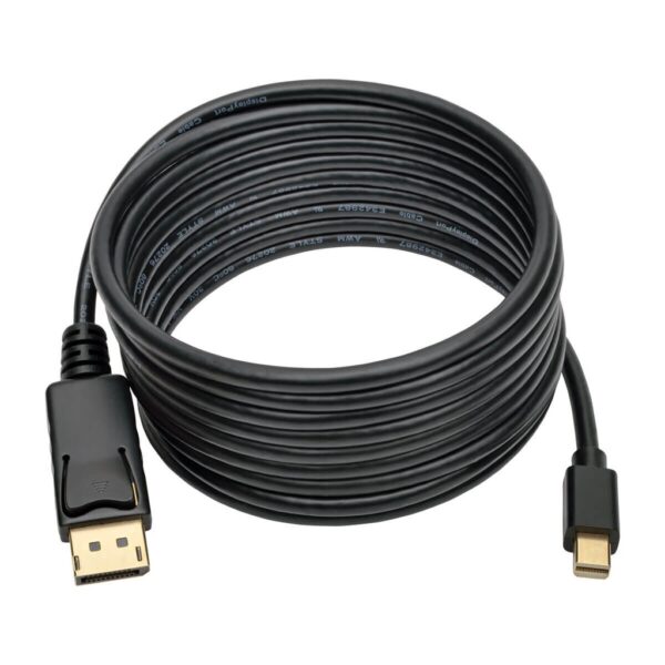 Tripp Lite series Mini DisplayPort to DisplayPort Adapter Cable, 4K (M/M), DP Latching Connector, Black, 10 ft. (3.1 m)