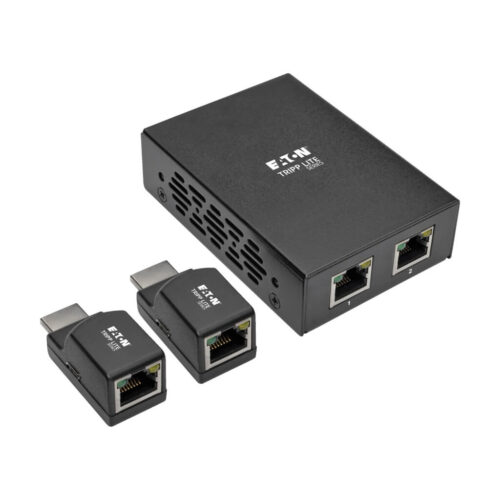 Tripp Lite series 2-Port HDMI over Cat5/6 Extender Kit, Box-Style Transmitter, 2 Mini Receivers, PoC, Up to 100 ft. (30 m), TAA