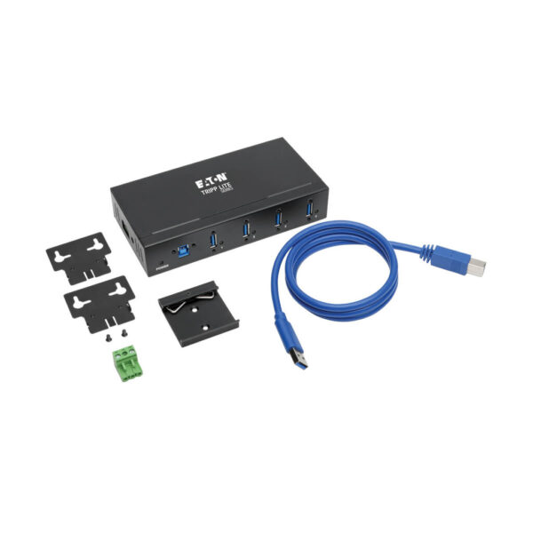 Tripp Lite series 4-Port Industrial-Grade USB 3.x (5Gbps) Hub - 20 kV ESD Immunity, Metal Housing, Mountable