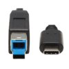 Tripp Lite series USB-C to USB-B Cable (M/M) - USB 3.2 Gen 2 (10 Gbps), Thunderbolt 3 Compatible, 20 in. (51 cm)