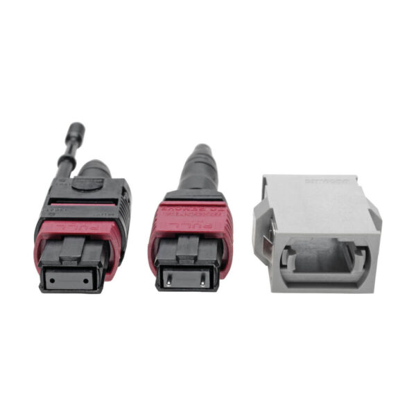 Tripp Lite series MTP/MPO Parallel Optics Base-8 Migration Fiber Adapter, Polarity A to B, 12 Fiber, 40GB/100GB, OM4 M/F, Magenta, 8 in.