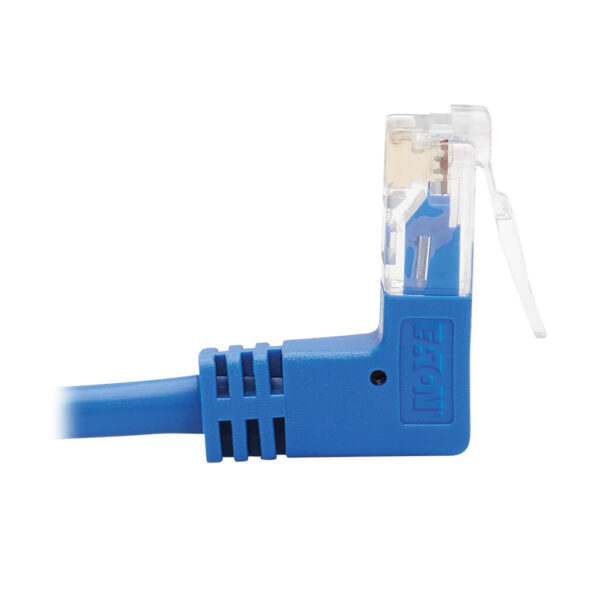 f179a19ad33e50108be079b223d36d70-6 Tripp Lite series Up-Angle Cat6 Gigabit Molded Slim UTP Ethernet Cable (RJ45 Right-Angle Up M to RJ45 M), Blue, 2 ft. (0.61 m)