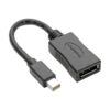 Tripp Lite series Keyspan Mini DisplayPort to DisplayPort Adapter, 4K 60 Hz, Black (M/F), 6-in. (15.24 cm)