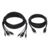 Tripp Lite series Dual DisplayPort KVM Cable Kit - DP, USB, 3.5 mm Audio (3xM/3xM) + DP (M/M), 4K, 4:4:4, 10 ft. (3.05 m), Black