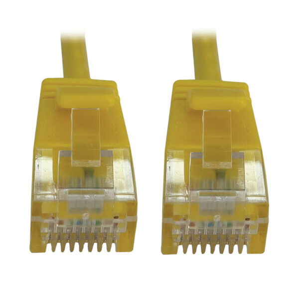 f1bce04d365c104316ec5ff68a8524fc-2 Tripp Lite series Cat6a 10G Snagless Molded Slim UTP Ethernet Cable (RJ45 M/M), PoE, Yellow, 25 ft. (7.6 m)