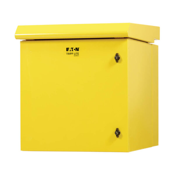 Tripp Lite SmartRack 12U NEMA 3R Industrial Wall-Mount Enclosure, Locking, Hinged Back, Fan with Thermal Switch, 28 in. Deep, Yellow - SRN3RY12US