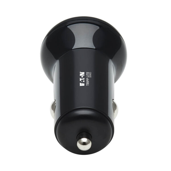 f1ed254769b3cb374827a7aae0e326a5 Tripp Lite series Dual-Port USB Car Charger with 24W Charging - USB-C (24W) PD 3.0, USB-A (24W) QC 3.0, Black