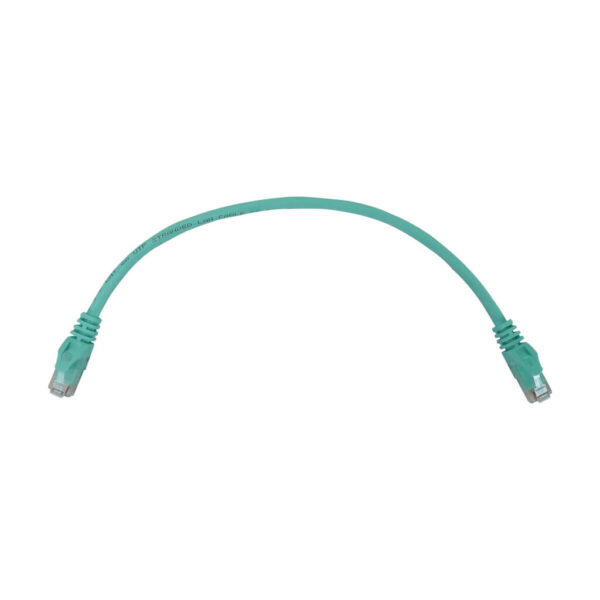 Tripp Lite series Cat6a 10G Snagless Molded UTP Ethernet Cable (RJ45 M/M), PoE, Aqua, 1 ft. (0.3 m)