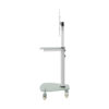 Tripp Lite series Premier Rolling TV Cart for 32” to 55” Displays, Frosted Glass Base and Shelf, Locking Casters, White