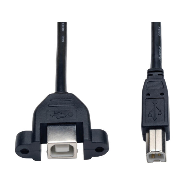 Tripp Lite series USB 2.0 Panel Mount Extension Cable (B to Panel Mount B M/F), 1 ft. (0.31 m)