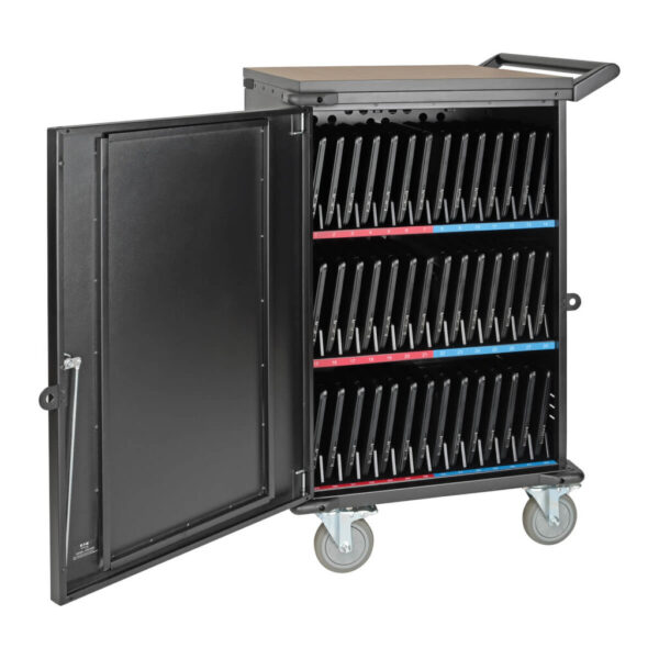 Tripp Lite series 42-Device AC Mobile Charging Cart - Laptops and Chromebooks, 120V, NEMA 5-15P, 10 ft. (3.05 m) Cord, Black