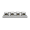 f2812ad1a200ae3a7a0c3e29e18dba65 Tripp Lite series Pre-Configured Unshielded Cat6 4-Port Surface-Mount Box, 110 IDC, RJ45, White, TAA - N236-004-WH