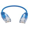 Tripp Lite series Cat6a 10G Molded Ultra-Slim UTP Ethernet Cable (RJ45 M/M), Blue, 6-in. (15.24 cm)