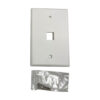 Tripp Lite series Safe-IT 1-Port Single-Gang Keystone Wall Plate, Antibacterial, Ivory Matte, TAA