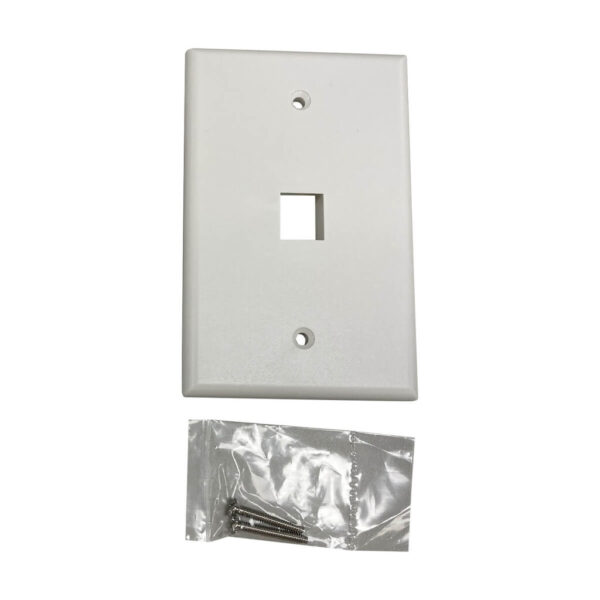 Tripp Lite series Safe-IT 1-Port Single-Gang Keystone Wall Plate, Antibacterial, Ivory Matte, TAA