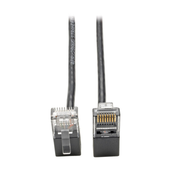 Tripp Lite series Right-Angle Cat6 Gigabit Snagless Molded Slim UTP Ethernet Cable (RJ45 M/M), Black, 2 ft. (0.61 m)
