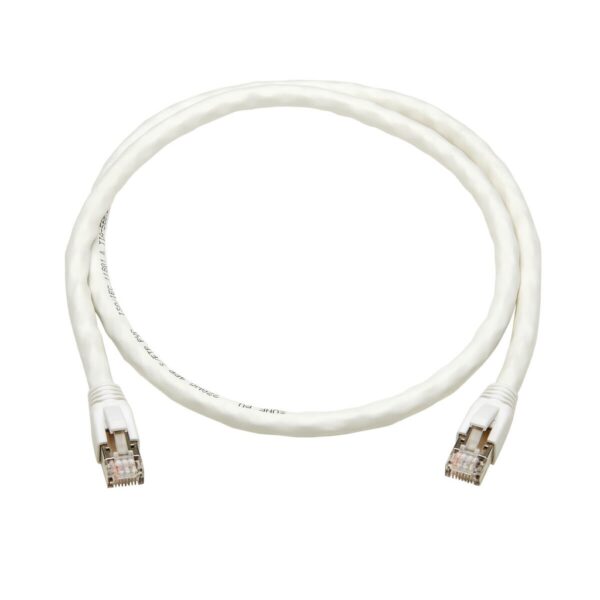 f2b208917b2638a82f6448555d04fc51 Tripp Lite series Cat8 25G/40G-Certified Snagless Shielded S/FTP Ethernet Cable (RJ45 M/M), PoE, White, 3 ft. (0.91 m), TAA