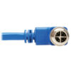 f2beb6ccea19843846e908f6abe94e91-1 Tripp Lite series M12 X-Code Cat6 1G UTP CMR-LP Ethernet Cable (Right-Angle M12 M/RJ45 M), IP68, PoE, Blue, 2 m (6.6 ft.), TAA