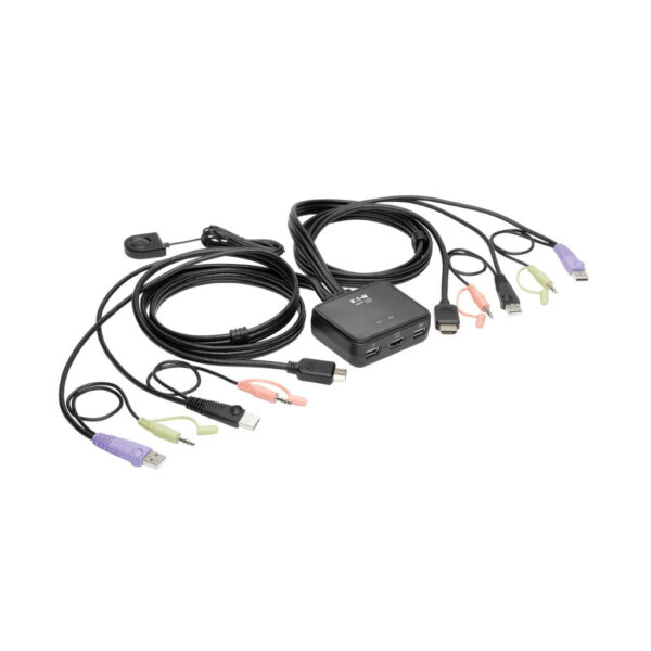Tripp Lite series 2-Port USB/HD Cable KVM Switch with Audio/Video, Cables and USB Peripheral Sharing