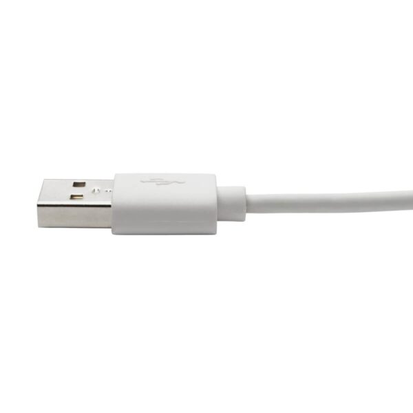f34dec424807812a412a31e58d54570d Tripp Lite series USB-A to Right-Angle Lightning Sync/Charge Cable, MFi Certified - White, M/M, USB 2.0, 6 ft. (1.83 m)