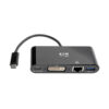 f38a8370523da0d31d9cafed3b8cbd3a Tripp Lite series USB-C Multiport Adapter, DVI, USB 3.x (5Gbps) Hub Port, Gbe and PD Charging, Black