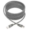 Tripp Lite series Cat6a 10G Snagless Shielded STP Ethernet Cable (RJ45 M/M), PoE, Gray, 25 ft. (7.62 m)
