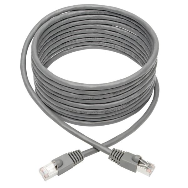 Tripp Lite series Cat6a 10G Snagless Shielded STP Ethernet Cable (RJ45 M/M), PoE, Gray, 25 ft. (7.62 m)