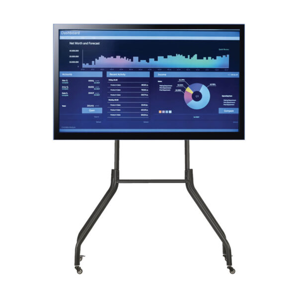 f3b638d7e5ea574139a778a935cf5a24 Tripp Lite series Rolling TV Cart for 55” to 85” Displays, Wide Legs, Locking Casters