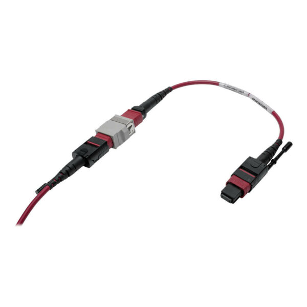 Tripp Lite series MTP/MPO Parallel Optics Base-8 Migration Fiber Adapter, Polarity C to B, 12 Fiber, 40GB/100GB, OM4 M/F, Magenta, 8 in.