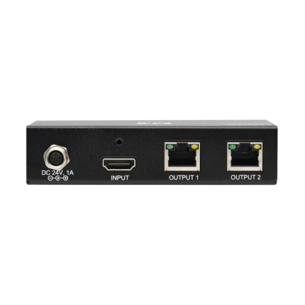 f4310877a53a790c868dd17aff5914c4 Tripp Lite series 2-Port HDMI over Cat6 Extender Kit, Splitter/2x Pigtail Receivers - 4K 60 Hz, HDR, 4:4:4, PoC, 230 ft. (70.1 m), TAA