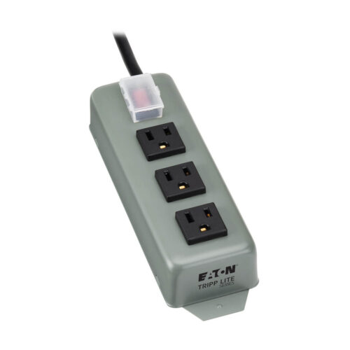 Tripp Lite series Industrial Power Strip, 3-Outlet, 6 ft. (1.8 m) Cord, NEMA 5-15P Plug, Switch Guard