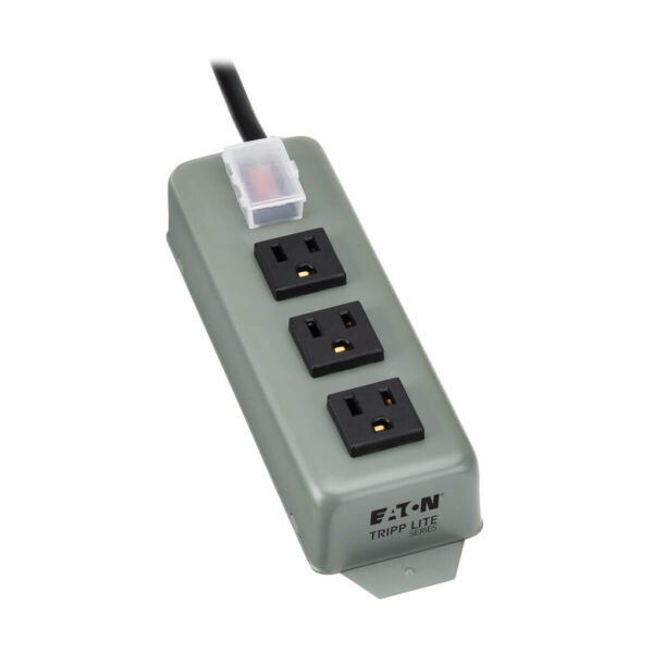 Tripp Lite series Industrial Power Strip, 3-Outlet, 6 ft. (1.8 m) Cord, NEMA 5-15P Plug, Switch Guard