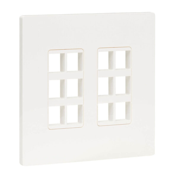Tripp Lite series 12-Port Keystone Double-Gang Faceplate, White, TAA - N080-212
