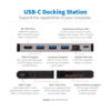 Tripp Lite series USB-C Dock - 4K HDMI, USB 3.x (5Gbps), USB-A/C Hub Ports, GbE, Memory Card, 100W PD Charging, Detachable Cord