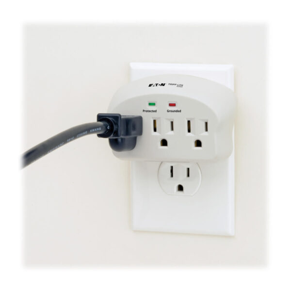 Tripp Lite series Protect It! 3-Outlet Surge Protector, Direct Plug-In, 735 Joules, 2 Diagnostic LEDs