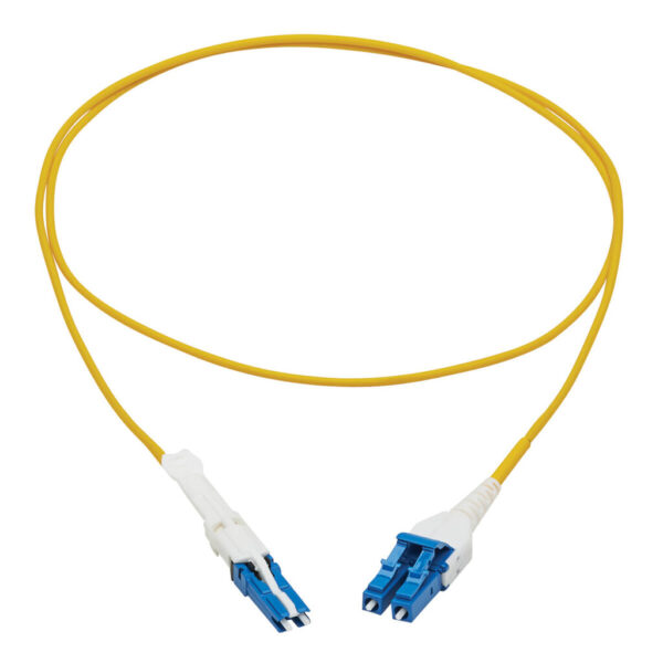Tripp Lite series 400G Duplex Singlemode 9/125 OS2 Fiber Optic Cable (CS-UPC/LC-UPC), Round LSZH Jacket, Yellow, 1 m
