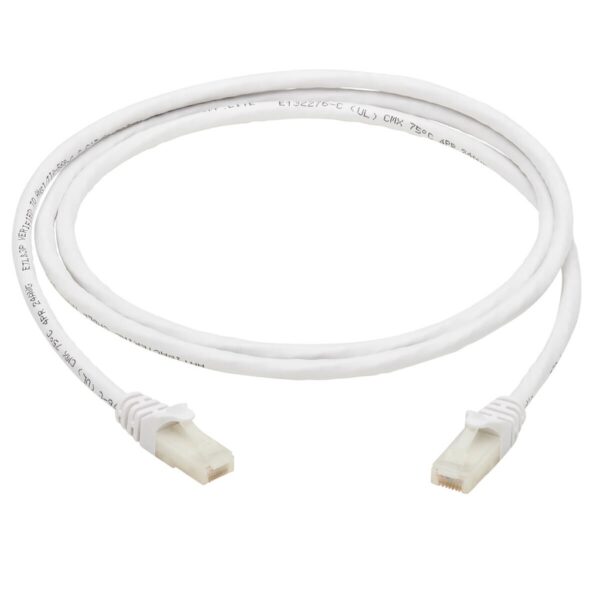 Tripp Lite series Safe-IT Cat6a 10G Snagless Antibacterial UTP Ethernet Cable (RJ45 M/M), PoE, White, 3 ft. (0.91 m), TAA