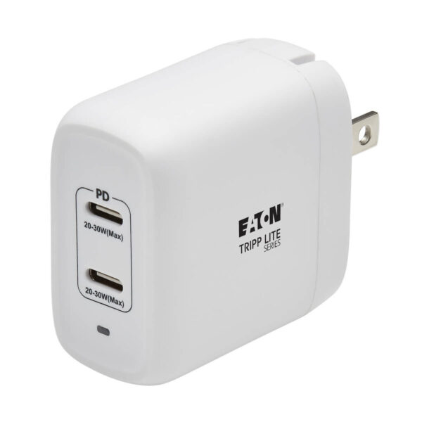f54cad7f94b489edbd36e5e604fc6d1c Tripp Lite series Dual-Port Compact USB-C Wall Charger - GaN Technology, 40W PD Charging (20W+20W or 30W), White