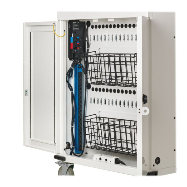 Tripp Lite Safe-IT 36-Device UV Charging Cart for Laptops and Chromebooks, 120V, 5-15P, 10 ft. Cord, Antimicrobial, White - CSC36VACUVC