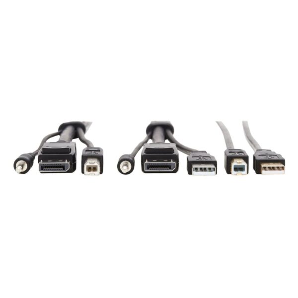 Tripp Lite series DisplayPort KVM Cable Kit - DP, USB, 3.5 mm Audio (3xM/3xM) + USB (M/M), 4K, 4:4:4, 10 ft. (3.05 m), Black