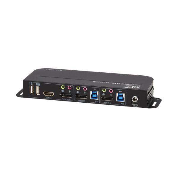 Tripp Lite series 2-Port DisplayPort/USB KVM Switch - 4K 60 Hz, HDR, HDCP 2.2, IR, DP 1.4, USB Sharing, USB 3.0 Cables