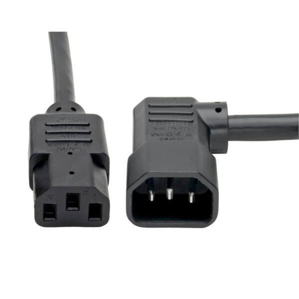 f63e9fa95affaeecc57c64c3c5b8f647 Tripp Lite series Heavy-Duty PDU Power Cord, C13 to Left-Angle C14 - 15A, 250V, 14 AWG, 6 ft. (1.83 m), Black