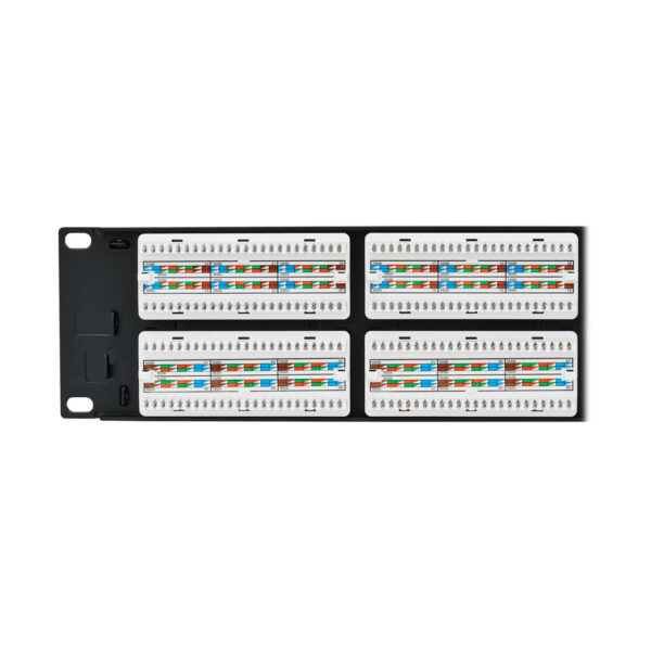 Tripp Lite series 48-Port Cat6 Patch Panel - 4PPoE Compliant, 110/Krone, 568A/B, RJ45 Ethernet, 2U Rack-Mount, Black, TAA